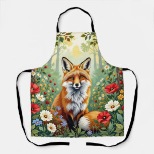 Vos Wilde Bloem Bos Illustratie Schort