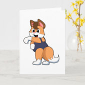 Vos zwemt met zwempak kaart (Gele Bloem)