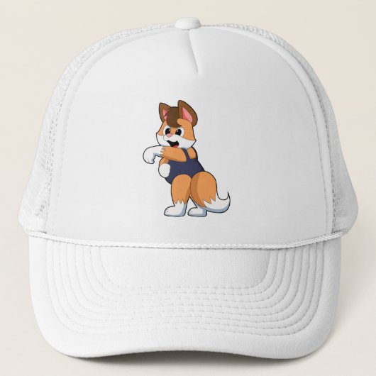 Vos zwemt met zwempak trucker pet (Voorkant)