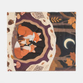 Vosfamilie Herfst Bos Hol Fleece Deken (Voorkant (Horizontaal))