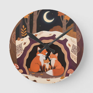 Vosfamilie Herfstbos Hol Ronde Klok
