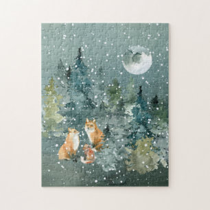 Vosfamiliebos Vollemaan Sneeuwval Legpuzzel