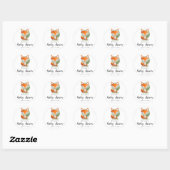 Vosje - babyshower ronde sticker (Vel)