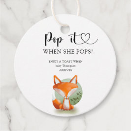 Vosje - Knal het als zij barst baby shower Bedankjes Labels