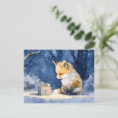 Voskit en het geschenk waterverf briefkaart (Staand voorkant)
