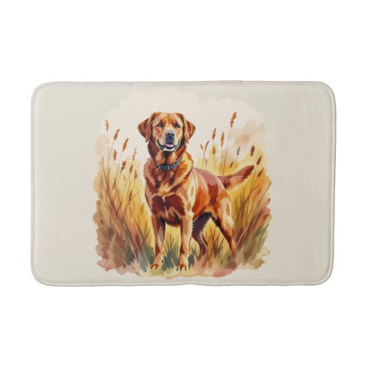 Vosrode Labrador Retriever Hond Badmat (Voorkant)