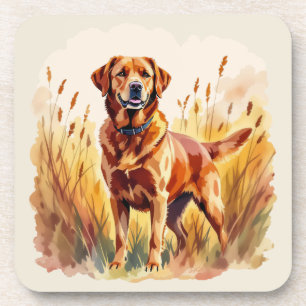 Vosrode Labrador Retriever Hond Bier Onderzetter
