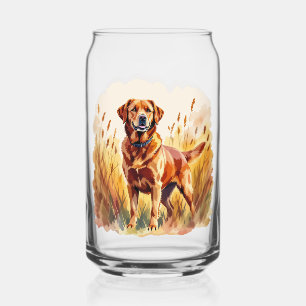 Vosrode Labrador Retriever Hond Blikvorm Glas