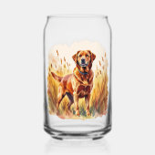 Vosrode Labrador Retriever Hond Blikvorm Glas (Achterkant)