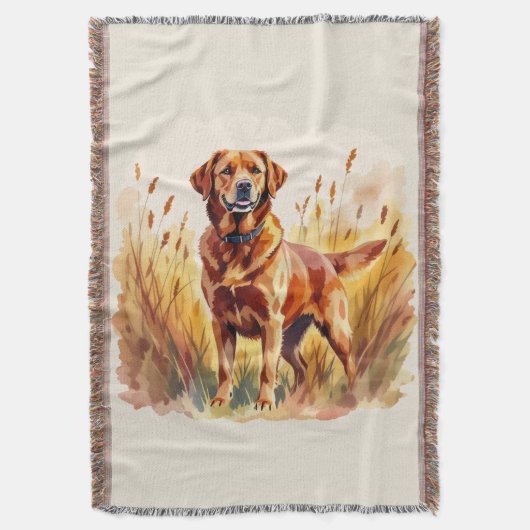 Vosrode Labrador Retriever Hond Deken (Voorkant Verticaal)