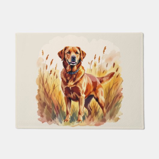 Vosrode Labrador Retriever Hond Deurmat (Voorkant)