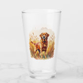 Vosrode Labrador Retriever Hond Glas (Achterkant)
