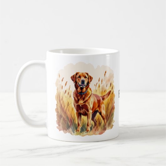 Vosrode Labrador Retriever Hond Koffiemok (Links)
