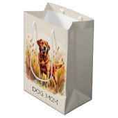 Vosrode Labrador Retriever Hond Medium Cadeauzakje (Voorkant Gekanteld)