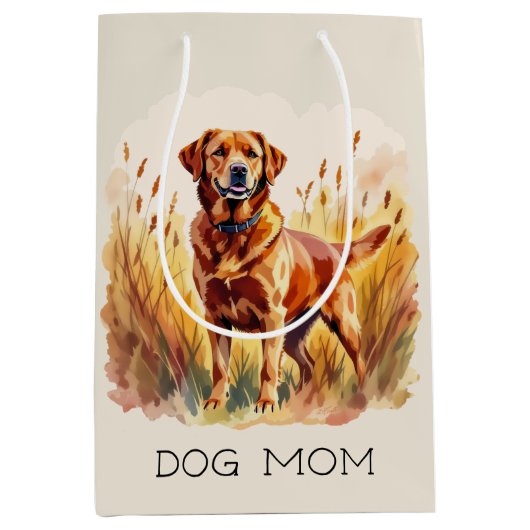 Vosrode Labrador Retriever Hond Medium Cadeauzakje (Voorkant)