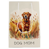 Vosrode Labrador Retriever Hond Medium Cadeauzakje (Achterkant)