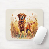 Vosrode Labrador Retriever Hond Muismat (Met muis)