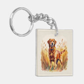 Vosrode Labrador Retriever Hond Sleutelhanger (Voorkant Links)