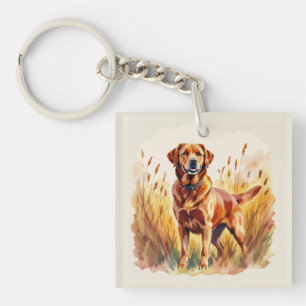 Vosrode Labrador Retriever Hond Sleutelhanger
