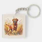 Vosrode Labrador Retriever Hond Sleutelhanger (Achterkant)