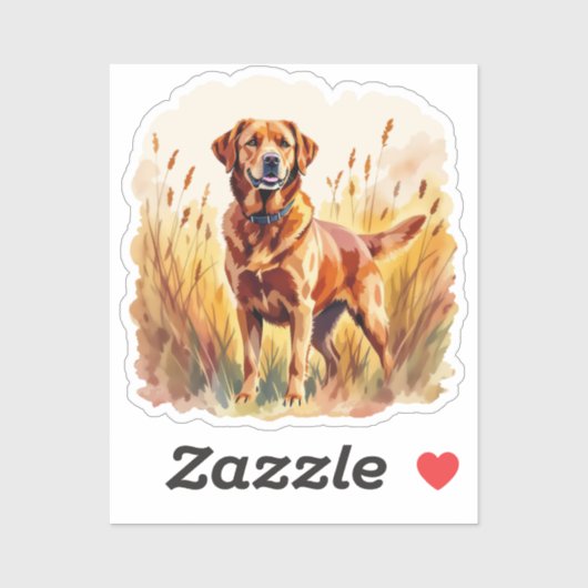 Vosrode Labrador Retriever Hond Sticker (Vel)