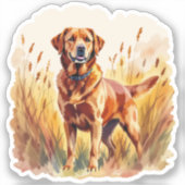 Vosrode Labrador Retriever Hond Sticker (Voorkant)