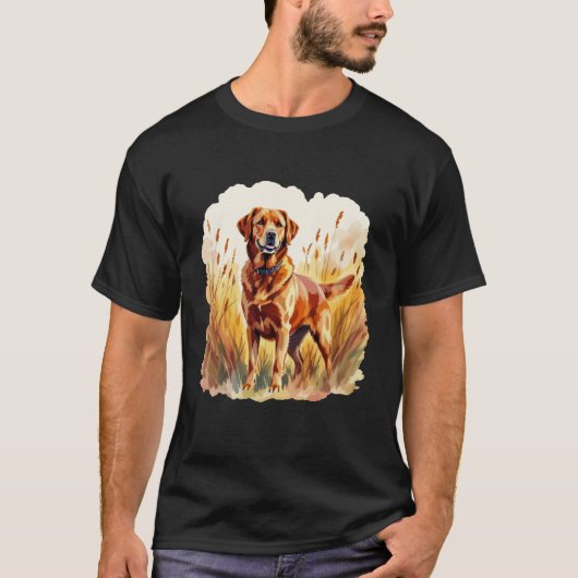 Vosrode Labrador Retriever Hond T-shirt (Voorkant)
