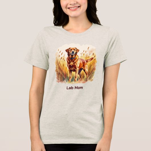 Vosrode Labrador Retriever Hond Tri-Blend Shirt (Voorkant)