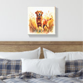 Vosrode Labradord retriever hond Canvas Afdruk (Insitu (Slaapkamer))