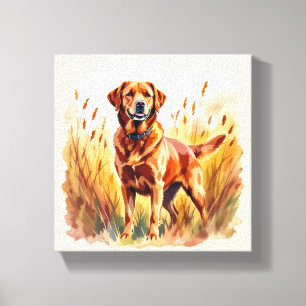 Vosrode Labradord retriever hond Canvas Afdruk