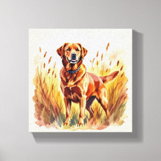 Vosrode Labradord retriever hond Canvas Afdruk (Voorkant)