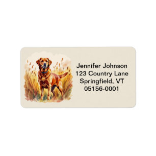 Vosrode Labradord retriever hond Etiket