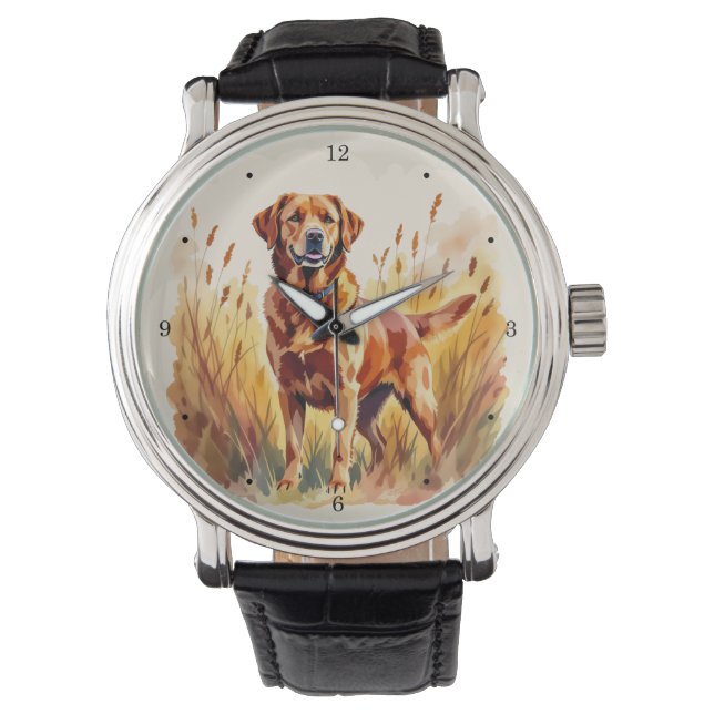 Vosrode Labradord retriever hond Horloge (Voorkant)