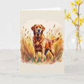 Vosrode Labradord retriever hond Kaart (Gele Bloem)