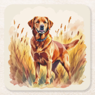 Vosrode Labradord retriever hond Kartonnen Onderzetters