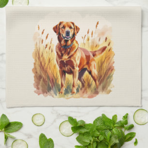 Vosrode Labradord retriever hond Theedoek