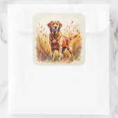 Vosrode Labradord retriever hond Vierkante Sticker (Tas)