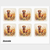 Vosrode Labradord retriever hond Vierkante Sticker (Vel)