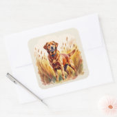Vosrode Labradord retriever hond Vierkante Sticker (Envelop)