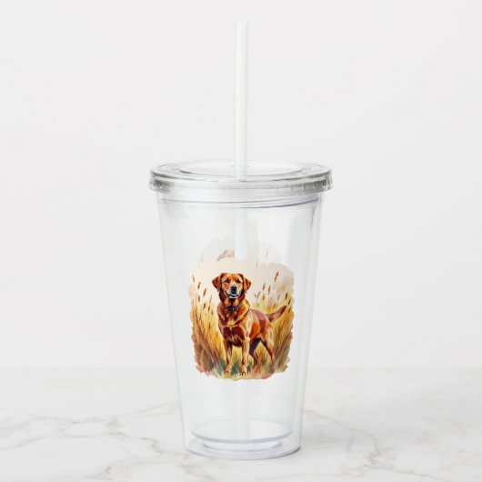 Vosrode Labradord retrieverhond Acryl Drinkbeker (Voorkant)