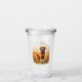 Vosrode Labradord retrieverhond Acryl Drinkbeker (Achterkant)