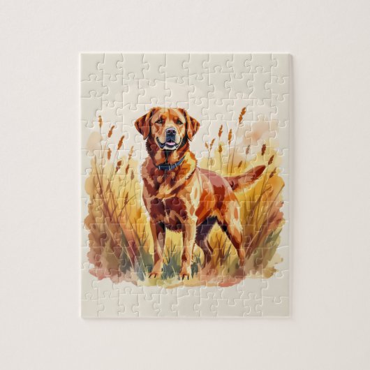 Vosrode Labradord retrieverhond Legpuzzel (Verticaal)