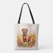 Vosrode Labradord retrieverhond Tote Bag (Achterkant)