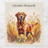 Vosrode Labradord retrieverhond Wijn Etiket (Enkel label)