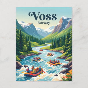 Voss, Noorwegen, wildwatervaren Briefkaart