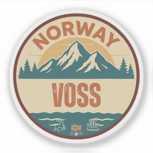 Voss, Norge Noorwegen Sticker (Voorkant)
