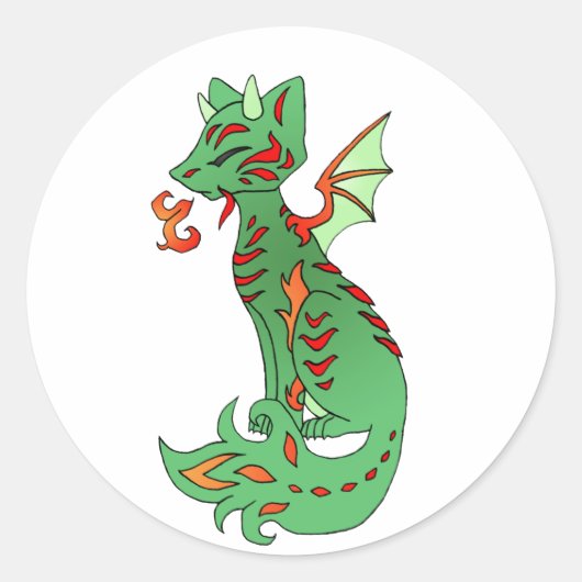 vossdraak ronde sticker (Voorkant)