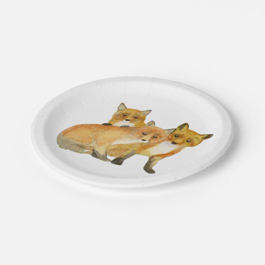 vossdrieling papieren bordje (Gekanteld)