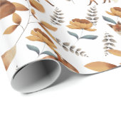 Vossen Bloemen Groene Botanische Cadeaupapier (Rol Hoek)