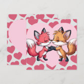 Vossen die Valentijnsdag kussen Harten houden van  Feestdagenkaart (Voorkant / Achterkant)